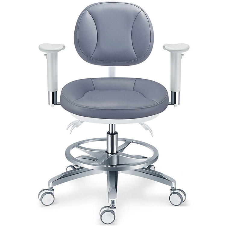 PLST-08 Serie Taburetes ergonómicos ajustables para dentistas con reposabrazos y respaldo