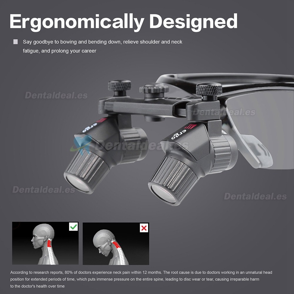 4.0X 450mm Lupa binocular médica ergonómica lupa Ergo lupas