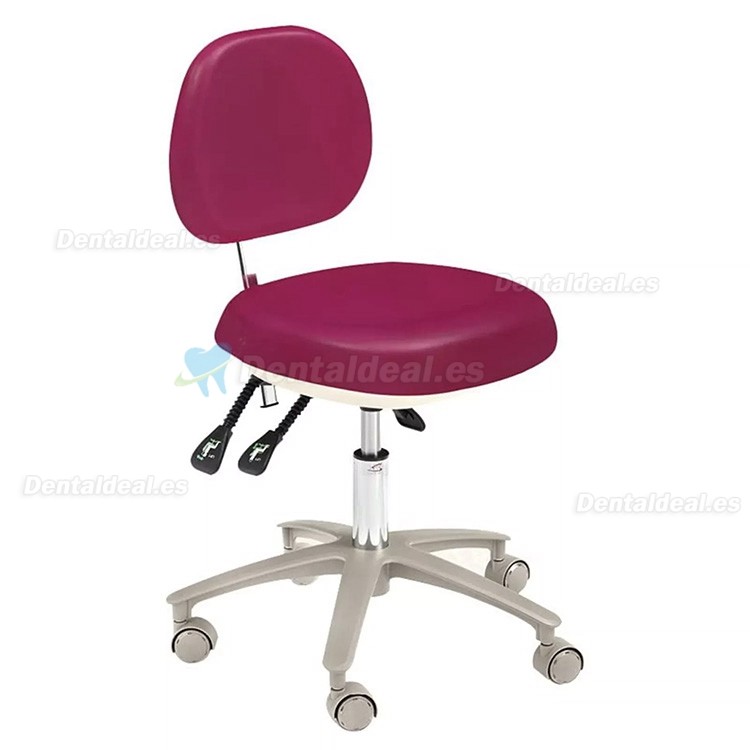 HS-6-R Taburete dental ajustable con respaldo para dentista asistente médico cuero de pu 