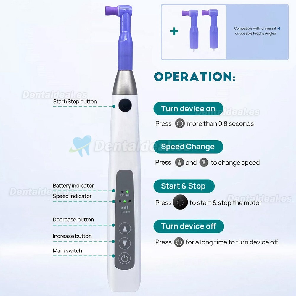 I-Prophy Pieza de mano eléctrica inalámbrica para profilaxis e higiene dental con giro de 360°