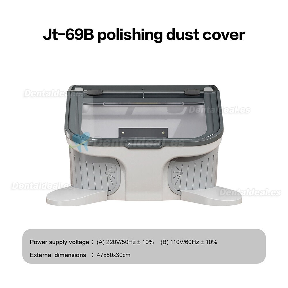 JT-69B 14W Caja de prueba de colector de polvo al vacío con chorro de arena LED para laboratorio dental y luz LED