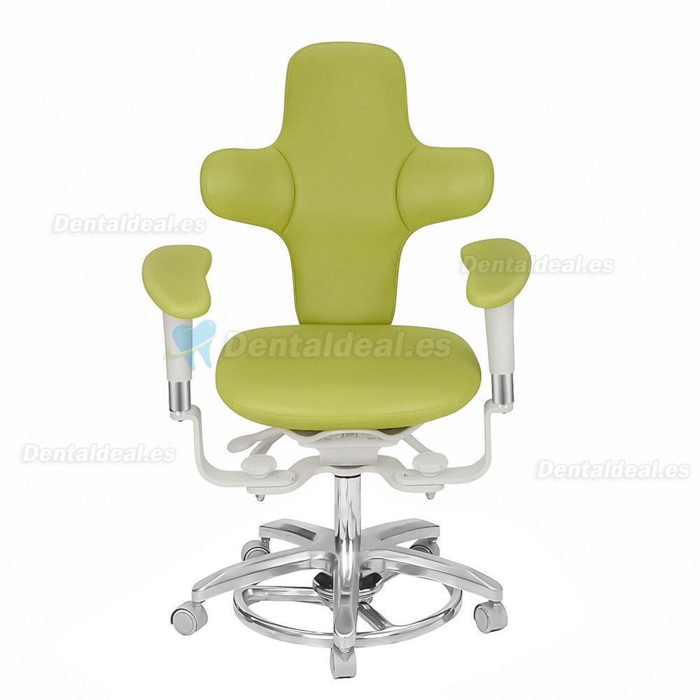 Taburete ergonómico para microscopio dental silla de cirujano con reposabrazos y control de pie ajustable