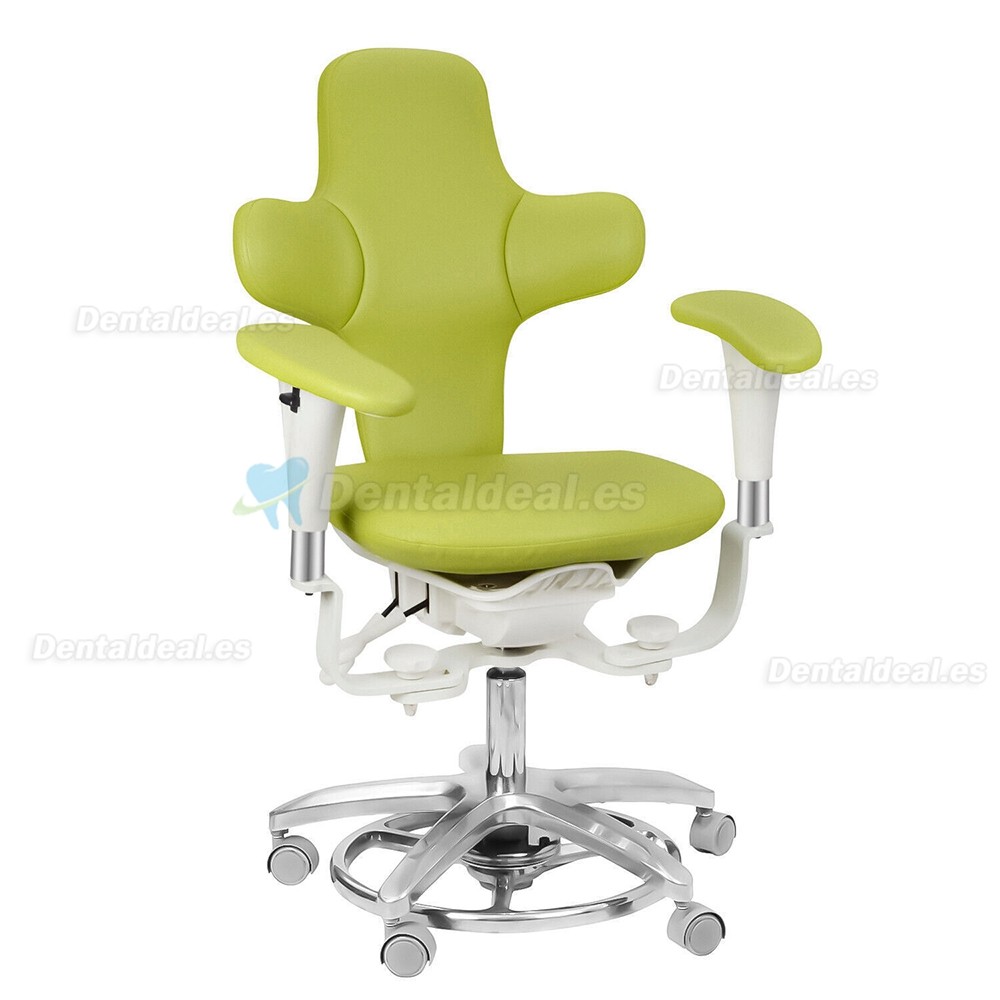 Taburete ergonómico para microscopio dental silla de cirujano con reposabrazos y control de pie ajustable