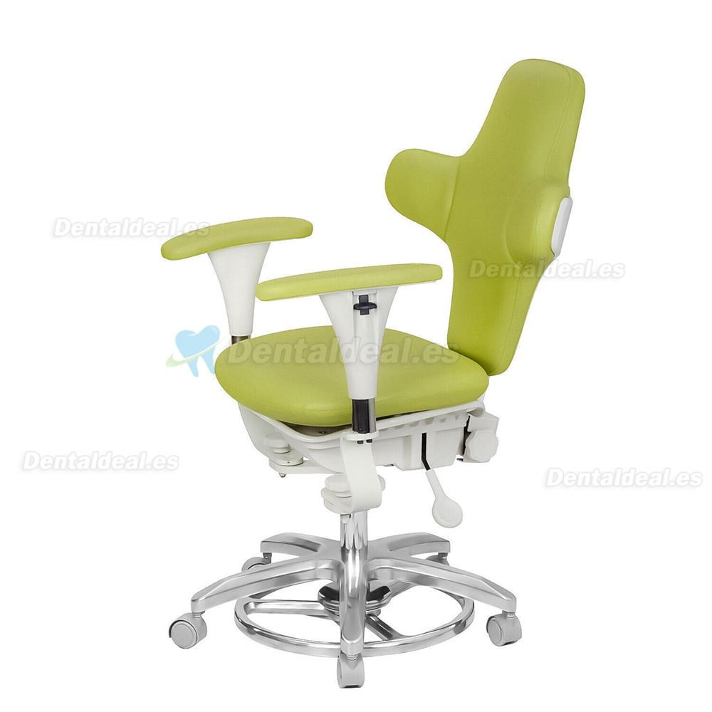 Taburete ergonómico para microscopio dental silla de cirujano con reposabrazos y control de pie ajustable