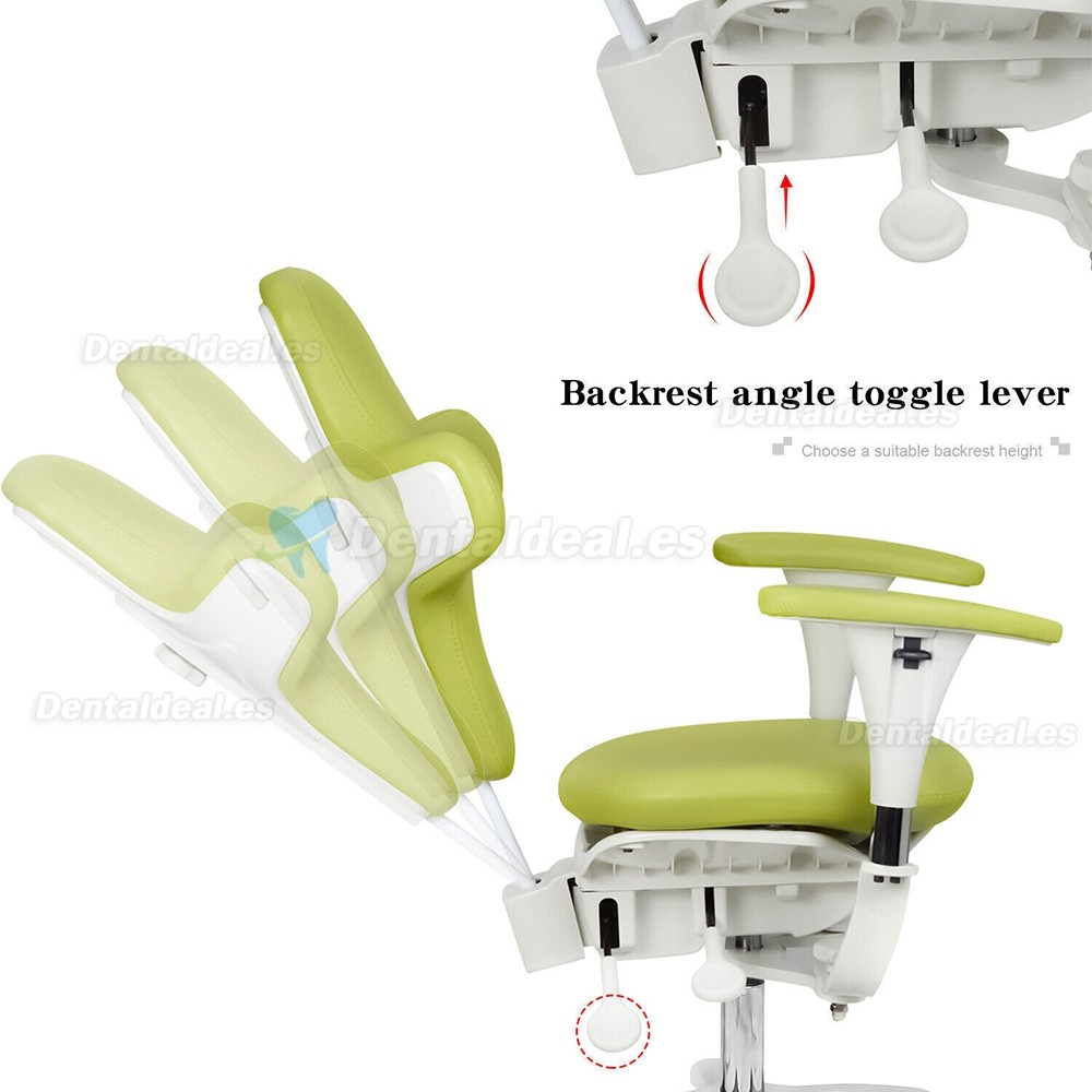 Taburete ergonómico para microscopio dental silla de cirujano con reposabrazos y control de pie ajustable