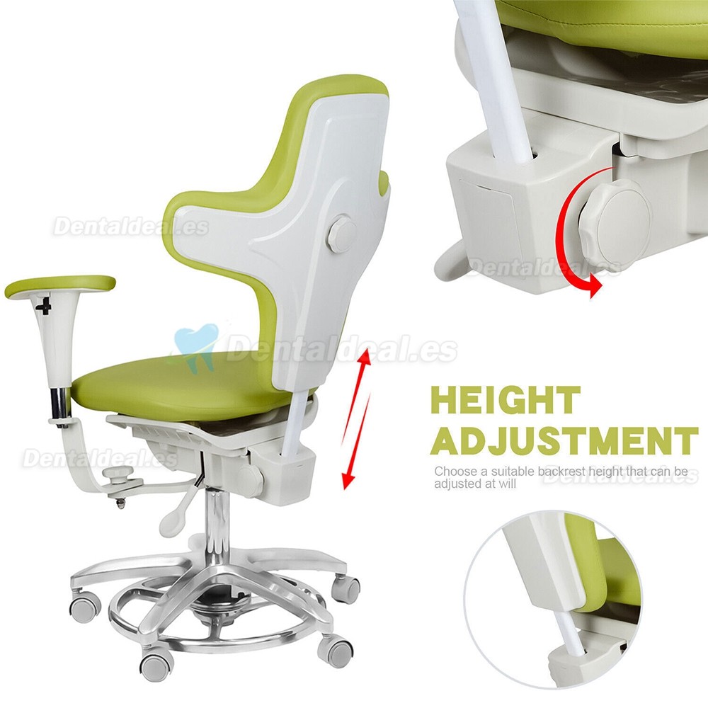 Taburete ergonómico para microscopio dental silla de cirujano con reposabrazos y control de pie ajustable