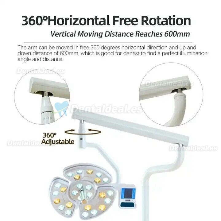 P138 Lámpara quirúrgica LED dental montada en poste para sillón dental con sensor de pantalla táctil