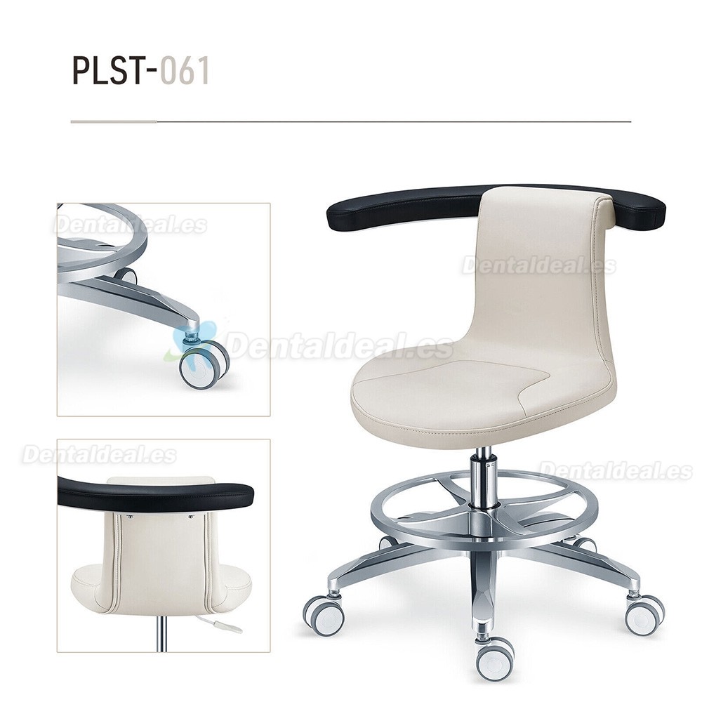 PLST-061 Taburete ergonómico ajustable giratorio para asistente de operador dental médico y enfermera