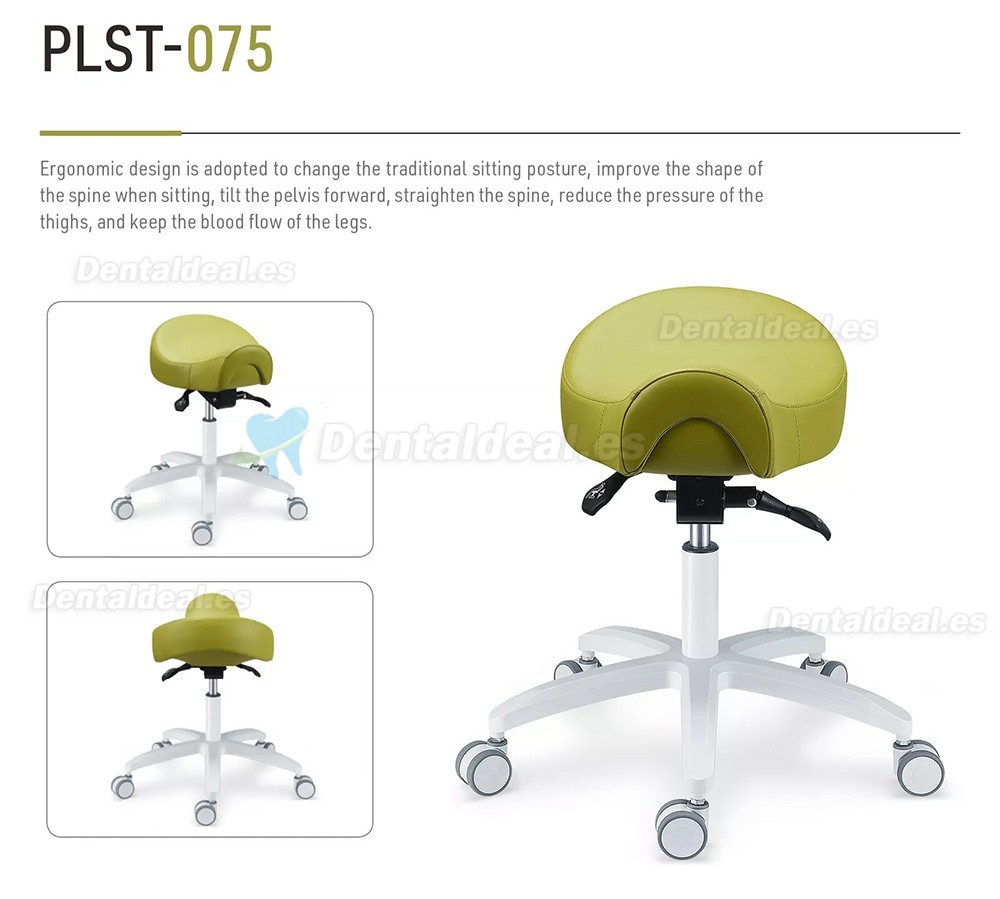 PLST-075 Taburetes ajustables para higienistas y asistentes de operaciones dentales de cuero de microfibra