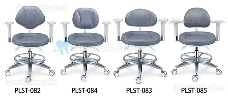 PLST-08 Serie Taburetes ergonómicos ajustables para dentistas con reposabrazos y respaldo