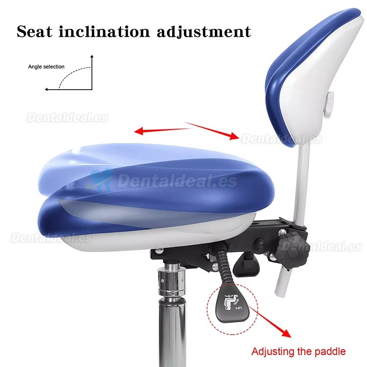 QY-600M-B2 Taburete de dentista móvil con reposabrazos silla de enfermería para asistente dental rotación de 360°