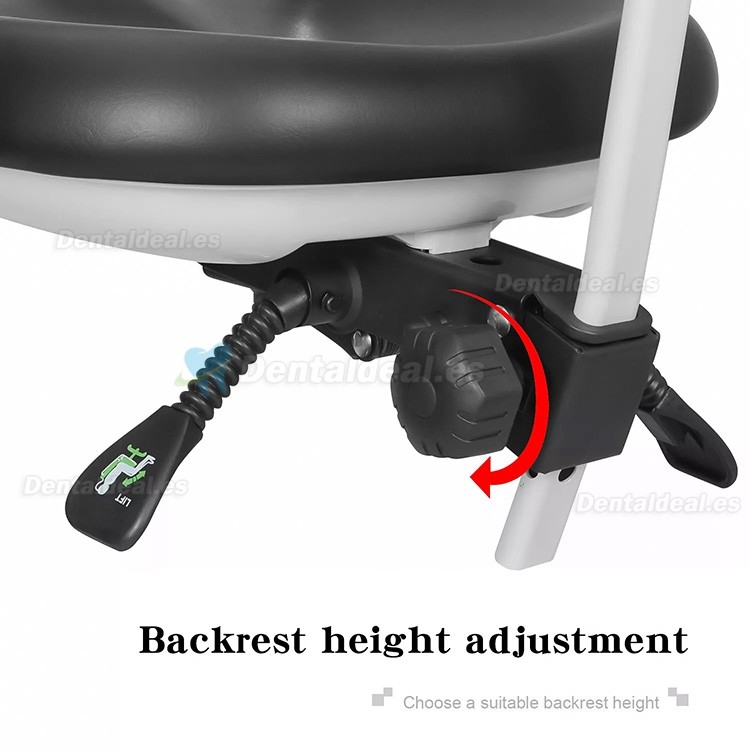 QY-600M-B2 Taburete dental ergonómico ajustable para asistente médico con reposabrazos giratorio de 360°