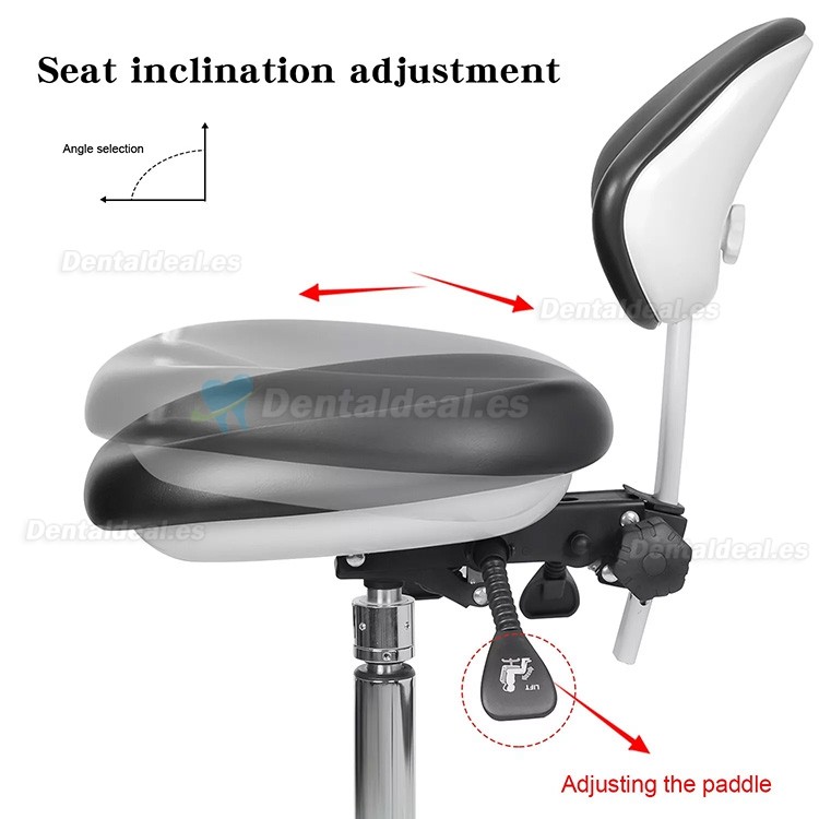 QY-600M-B2 Taburete dental ergonómico ajustable para asistente médico con reposabrazos giratorio de 360°