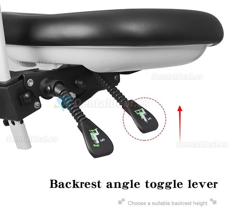 QY-600M-B2 Taburete dental ergonómico ajustable para asistente médico con reposabrazos giratorio de 360°