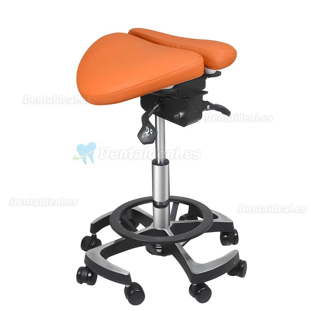 Taburete ergonómico para operador de asistente dental de cuero importado