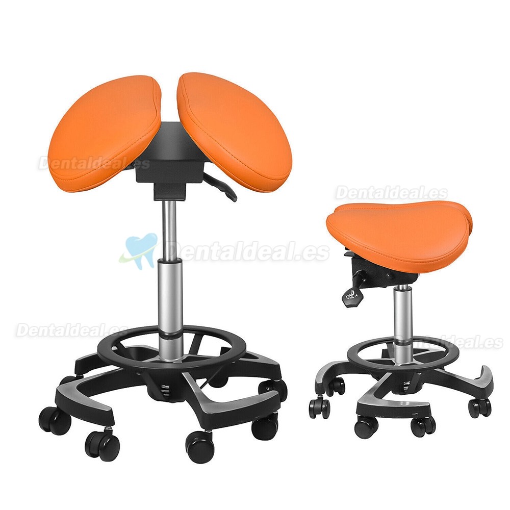 Taburete ergonómico para operador de asistente dental de cuero importado