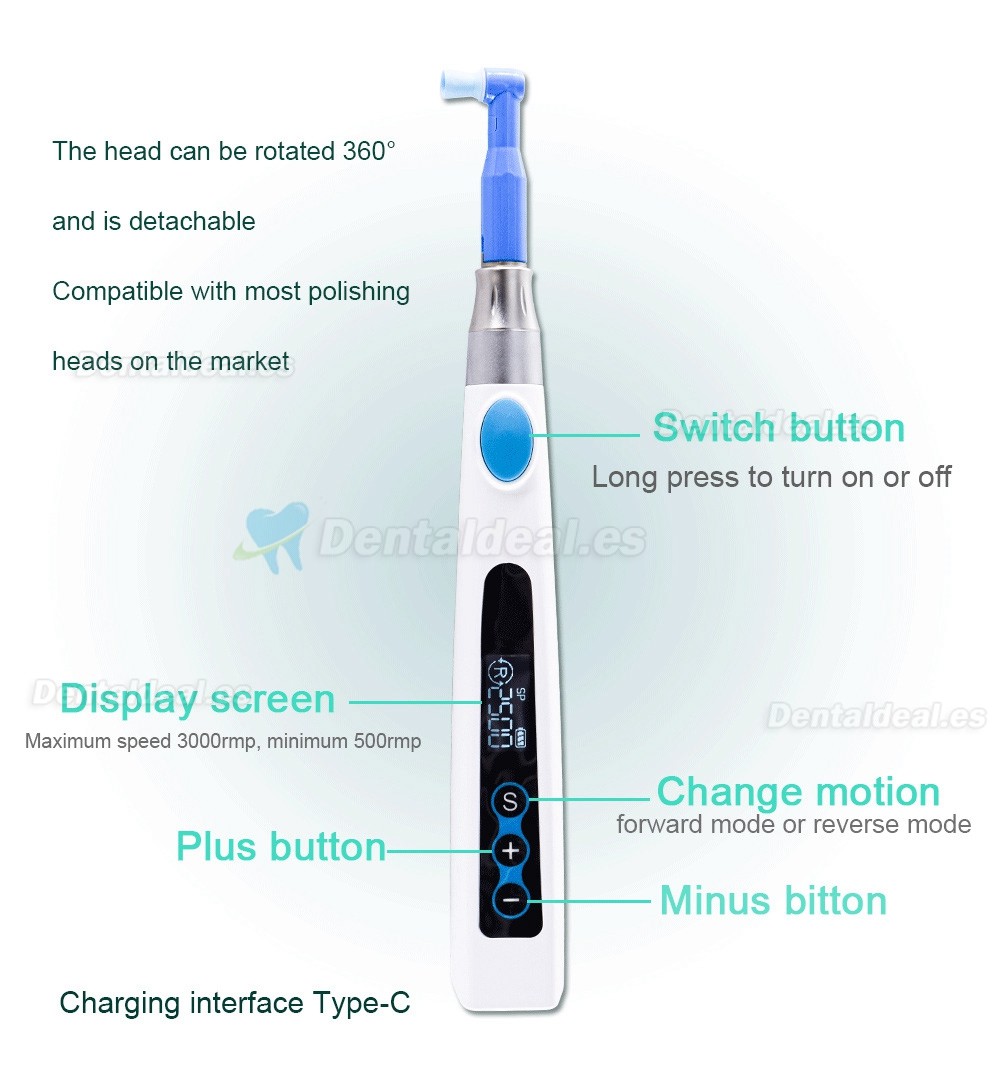 Motor eléctrico dental inalámbrico IPR pieza de mano ortodoncia y pulido 2 en 1