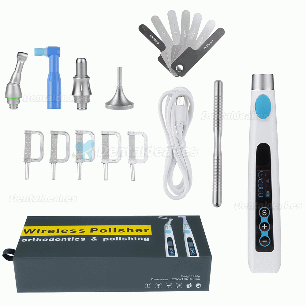 Motor eléctrico dental inalámbrico IPR pieza de mano ortodoncia y pulido 2 en 1